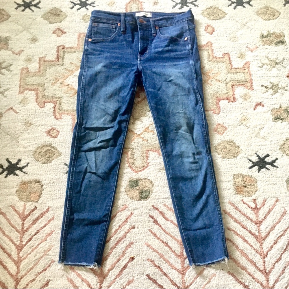 Madewell Skinny 9” high rise raw hem skinny jeans 27P